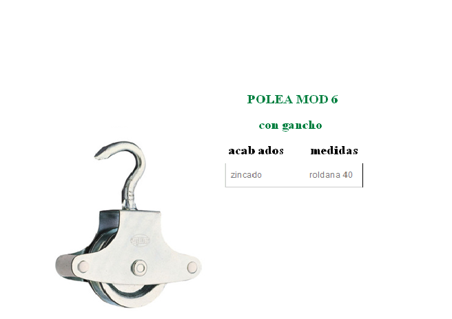 Polea Tendedor mod. 6 - Haga click en la imagen para cerrar