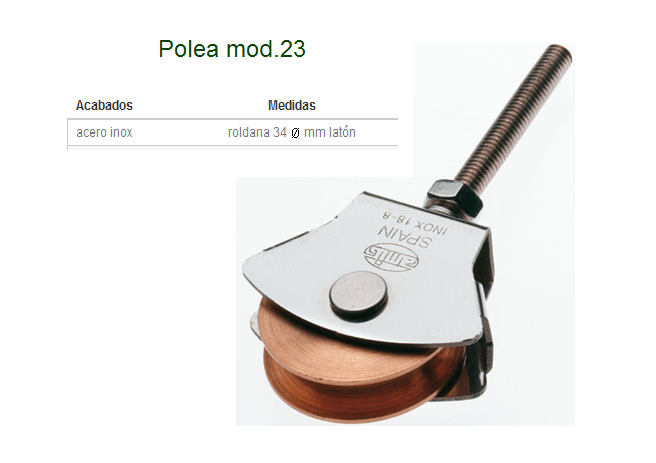 Polea Tendedor mod. 23 - Haga click en la imagen para cerrar